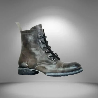 Bottes en cuir à lacets à bout droit pour femme
