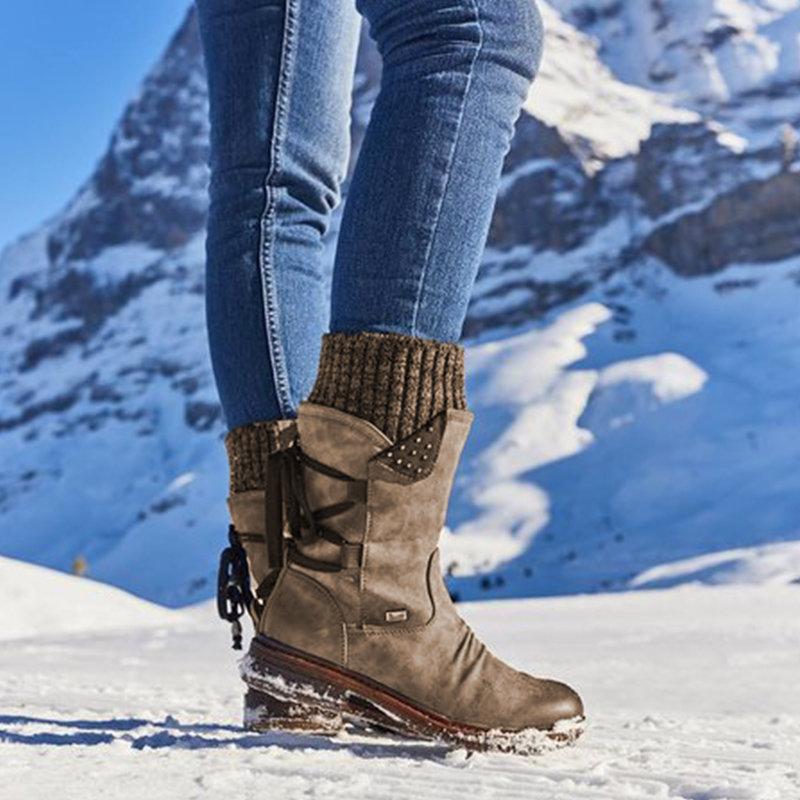 Bottes femme à lacets à tige plissée