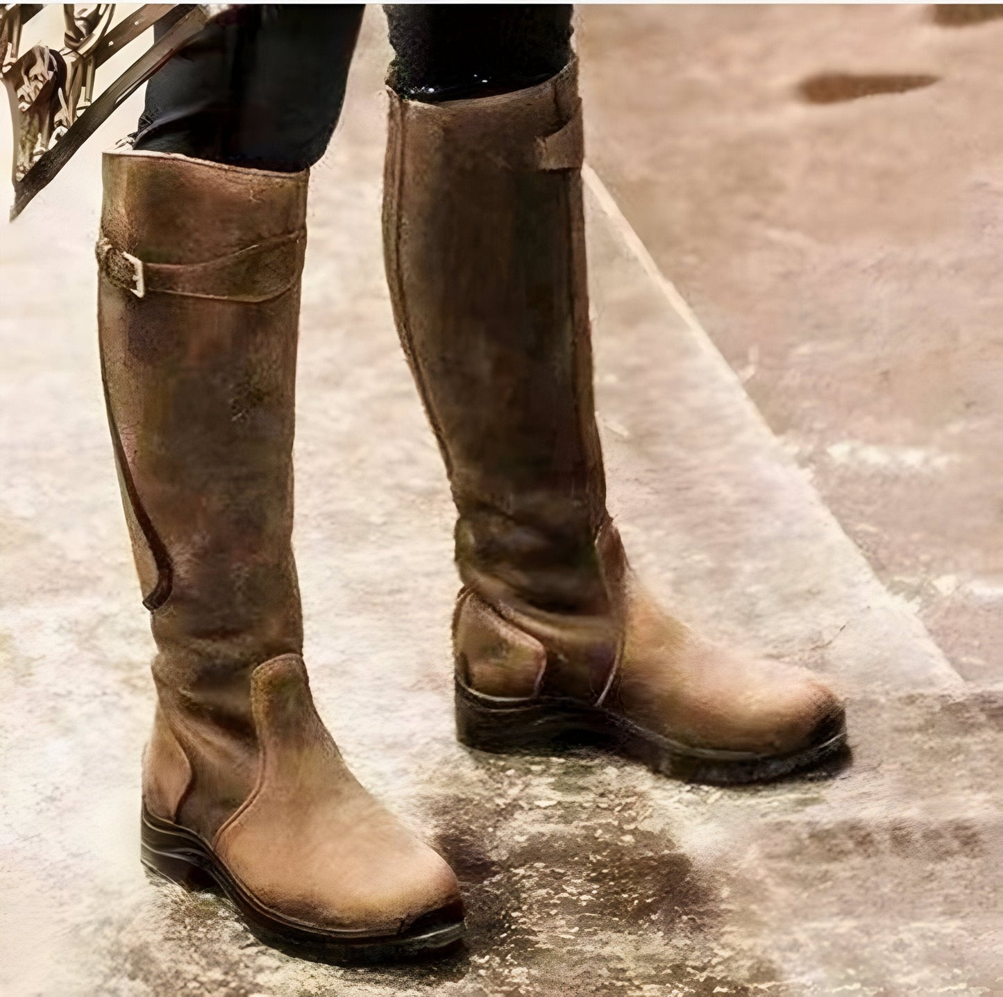Bottes femme imperméables jusqu’au genou à semelle antidérapante