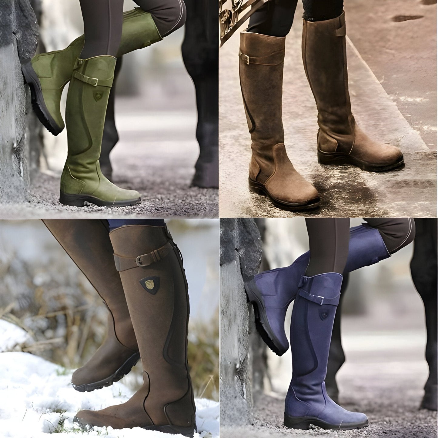 Bottes femme imperméables jusqu’au genou à semelle antidérapante