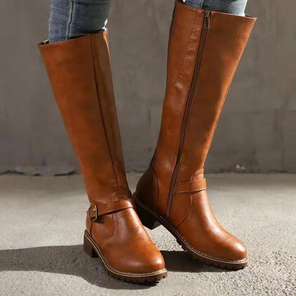 Bottes orthopédiques en cuir à boucle pour femme