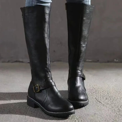 Bottes orthopédiques en cuir à boucle pour femme