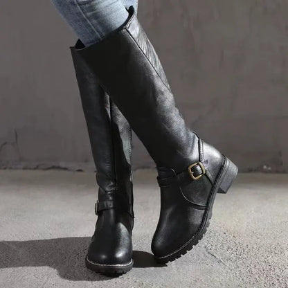 Bottes orthopédiques en cuir à boucle pour femme