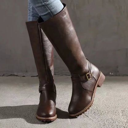 Bottes orthopédiques en cuir à boucle pour femme