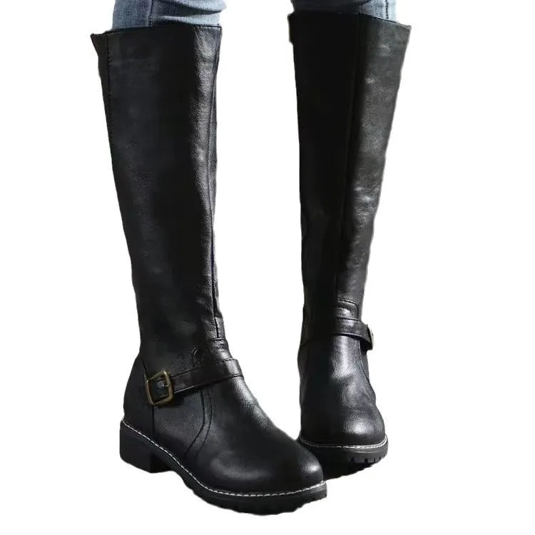 Bottes orthopédiques en cuir à boucle pour femme