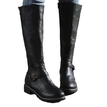 Bottes orthopédiques en cuir à boucle pour femme