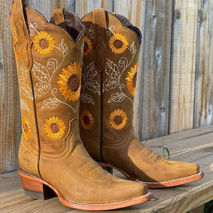 Bottes western brodées pour femme