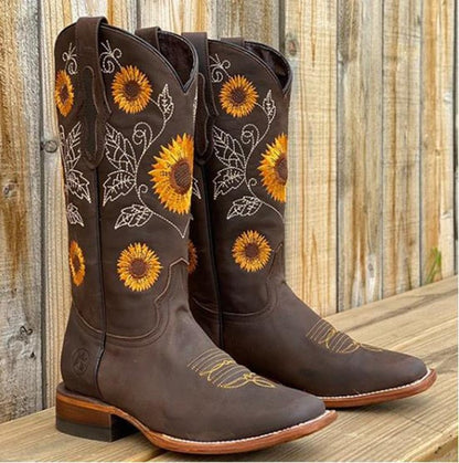 Bottes western brodées pour femme