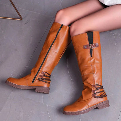 Bottes zippées en cuir vintage - tendance et confortables