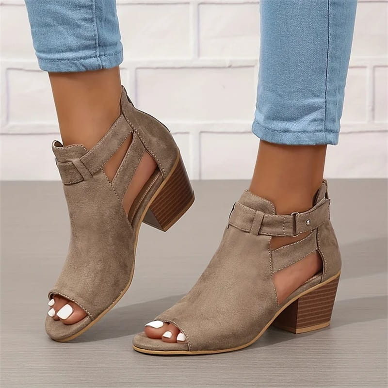 Bottines à bout ouvert femme