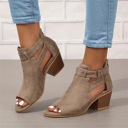 Bottines à bout ouvert femme