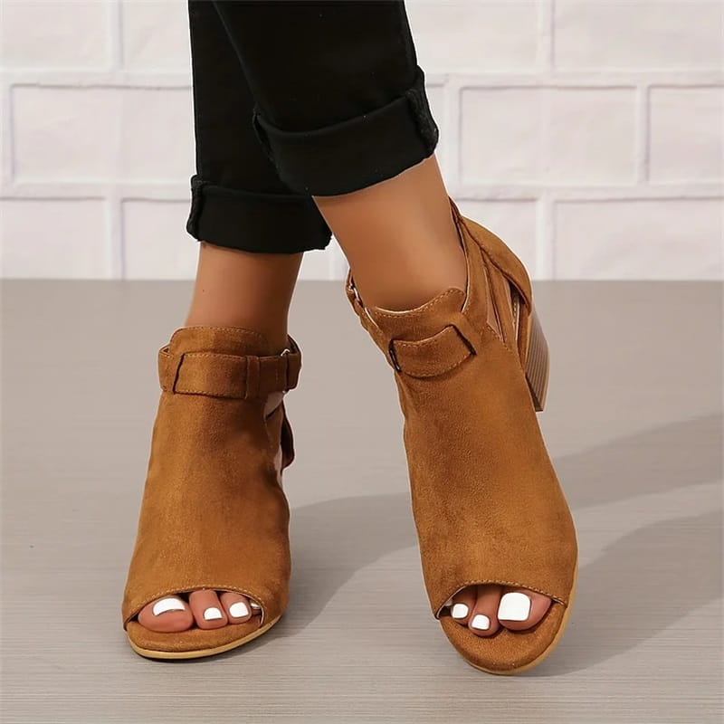Bottines à bout ouvert femme