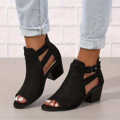 Bottines à bout ouvert femme