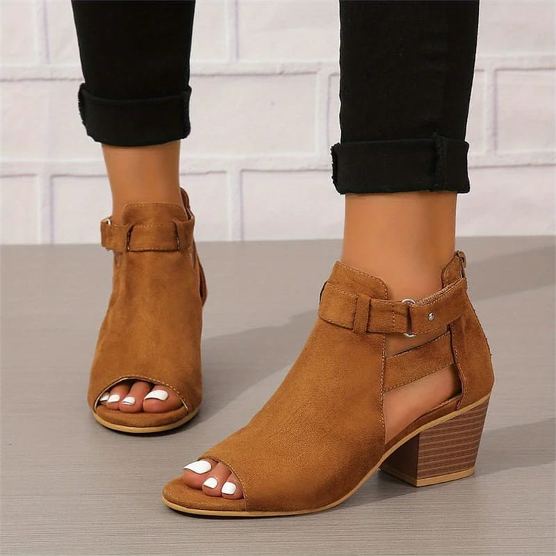 Bottines à bout ouvert femme