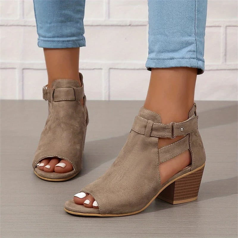 Bottines à bout ouvert femme