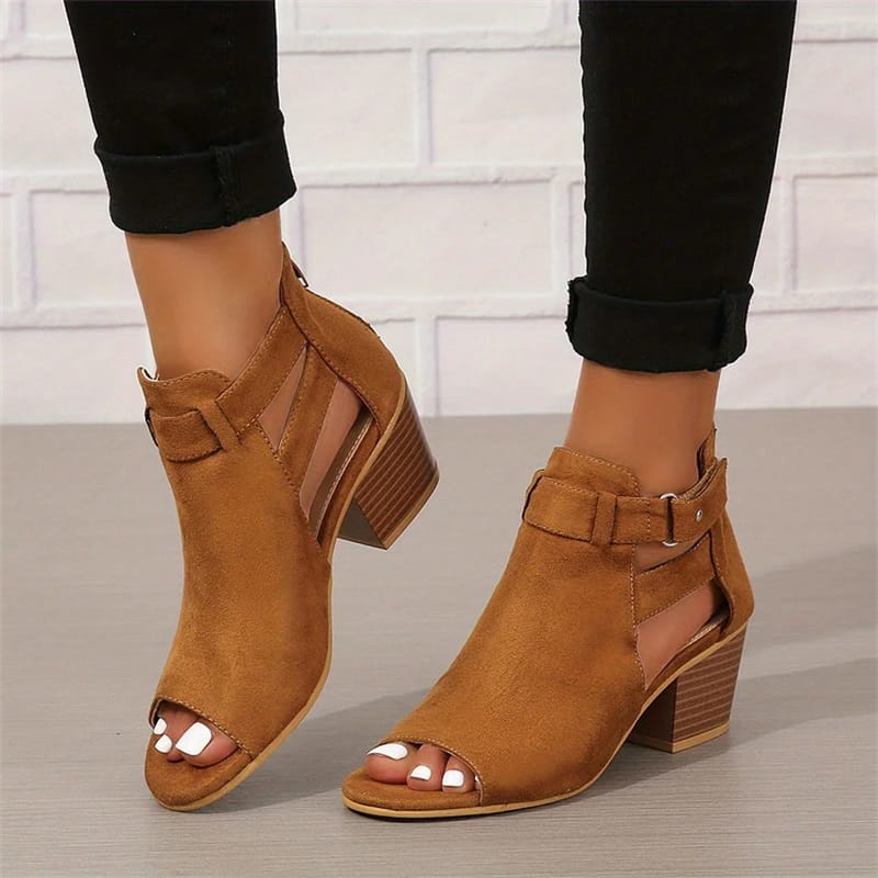 Bottines à bout ouvert femme