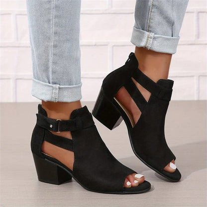 Bottines à bout ouvert femme