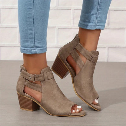 Bottines à bout ouvert femme