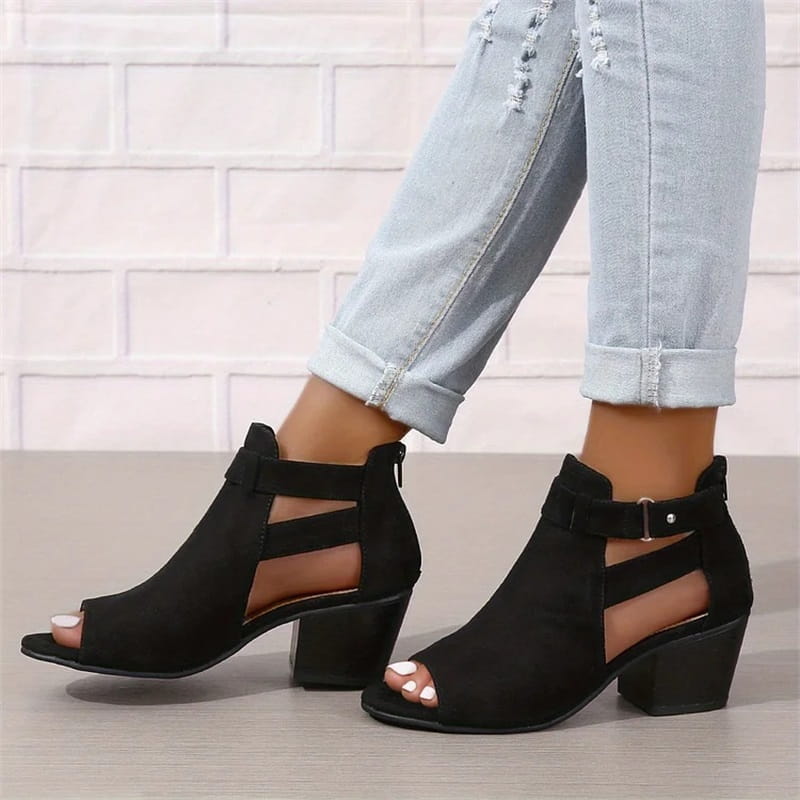 Bottines à bout ouvert femme