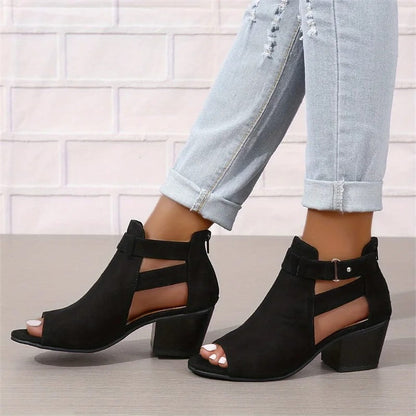 Bottines à bout ouvert femme