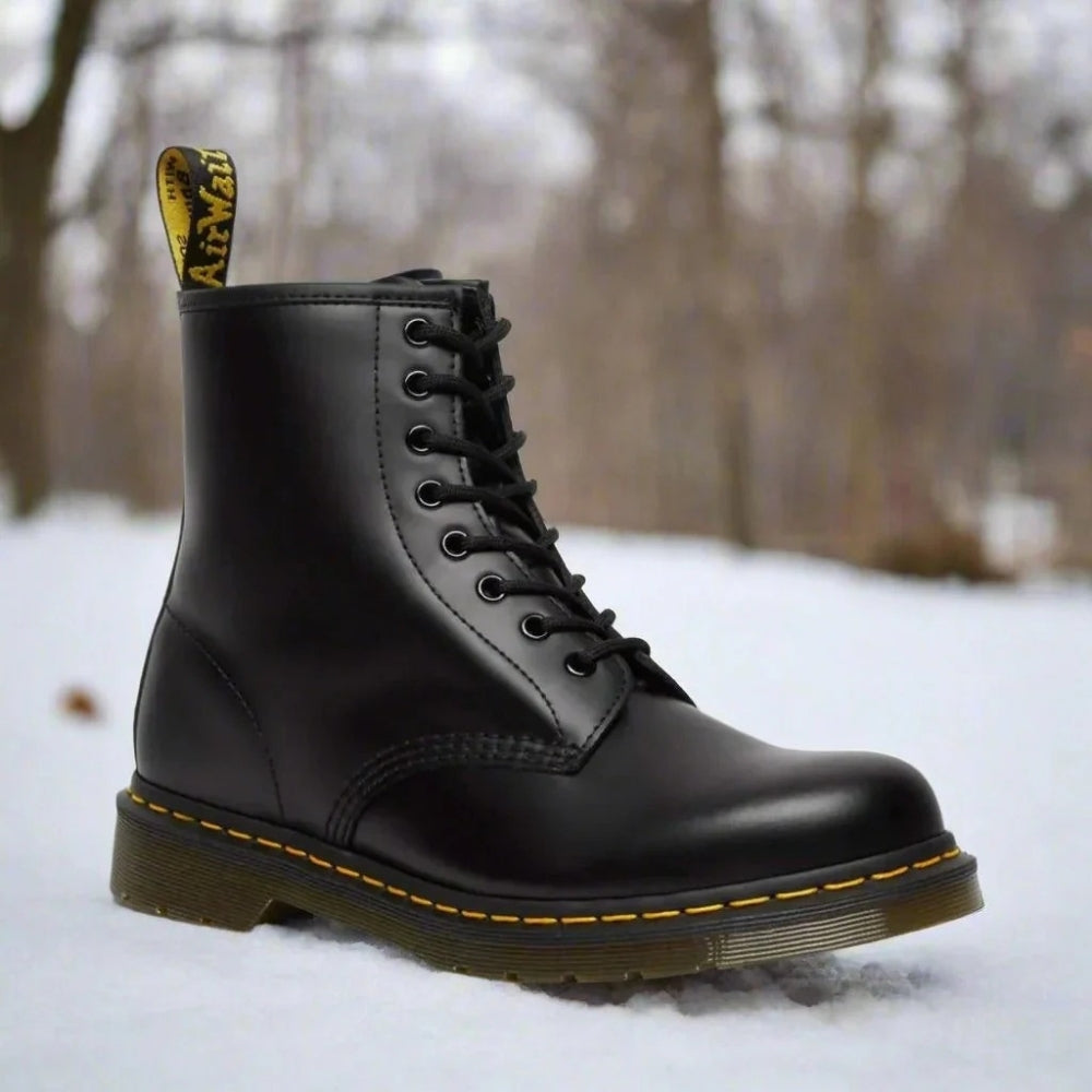 Bottines à lacets à semelle crantée