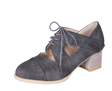 Bottines à lacets à talon bloc pour femme