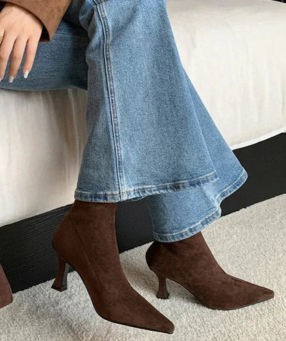 Bottines à talons à bout pointu pour femme