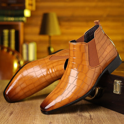 Bottines Chelsea effet croco de luxe