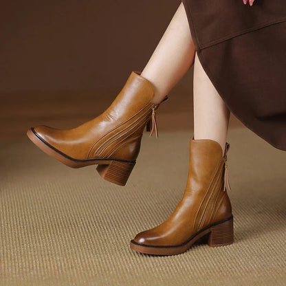Bottines femme à talon bloc