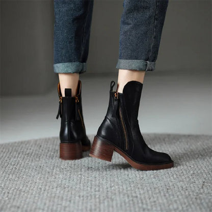 Bottines femme à talon bloc