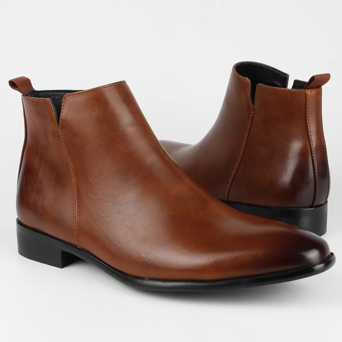 Bottines homme rétro classiques à zip latéral