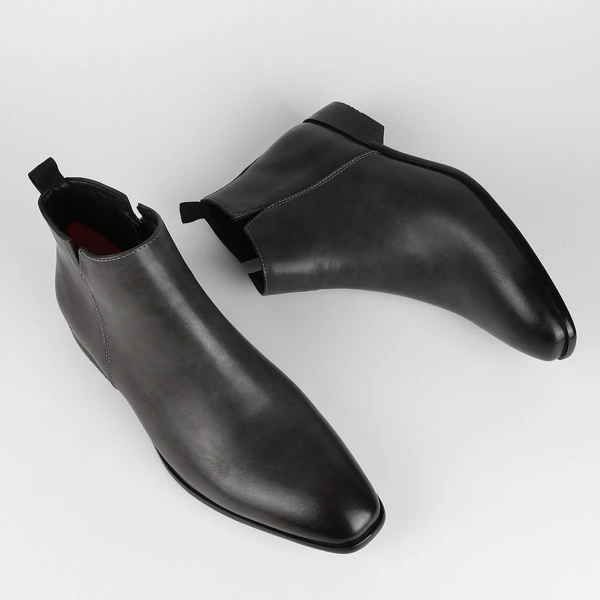 Bottines homme rétro classiques à zip latéral