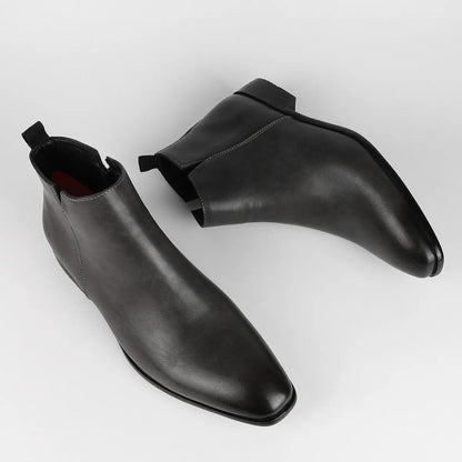 Bottines homme rétro classiques à zip latéral