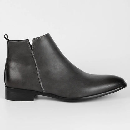 Bottines homme rétro classiques à zip latéral