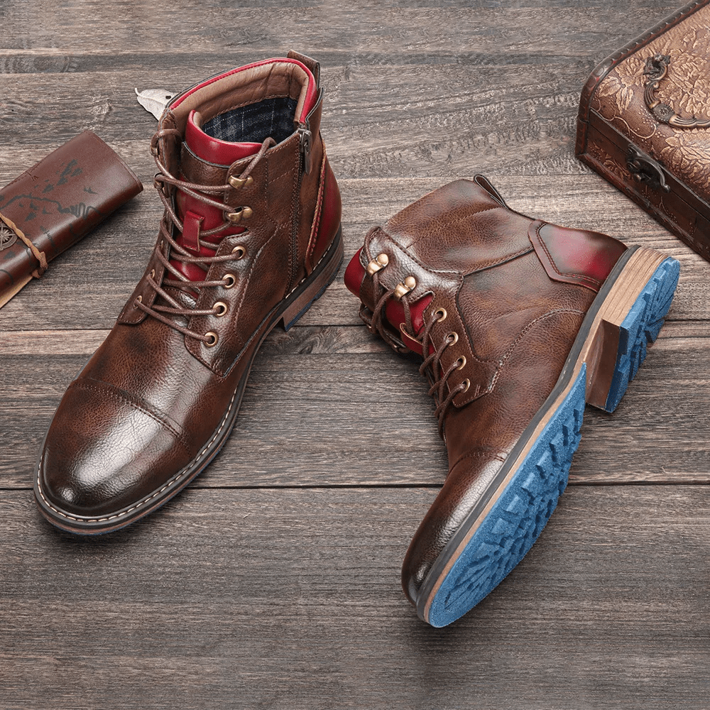 Bottines pour homme avec zip latéral et semelle antidérapante