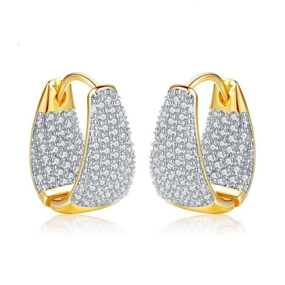 Boucles d’oreilles créoles pavées scintillantes