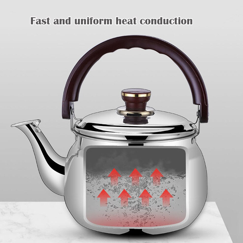 Bouilloire sifflante en acier inoxydable – à parois épaisses, durable et élégante