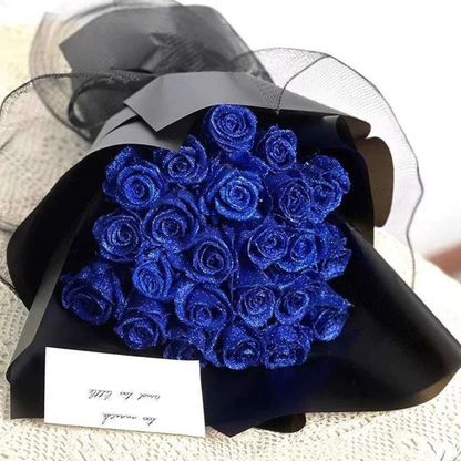Bouquet de roses éternelles scintillantes - fleurs artificielles romantiques