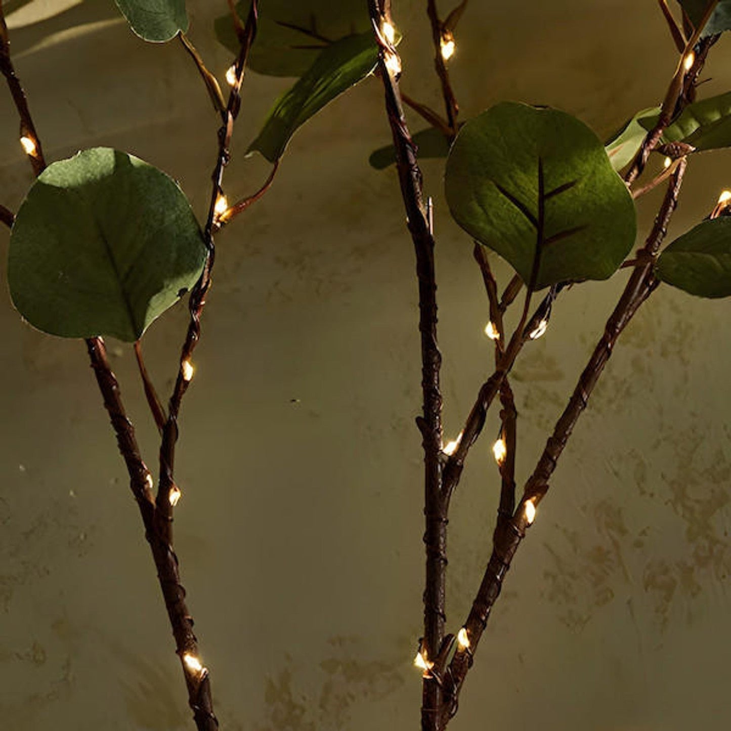 Branche d’olivier lumineuse LED 70 cm | lumière décorative blanc chaud à piles