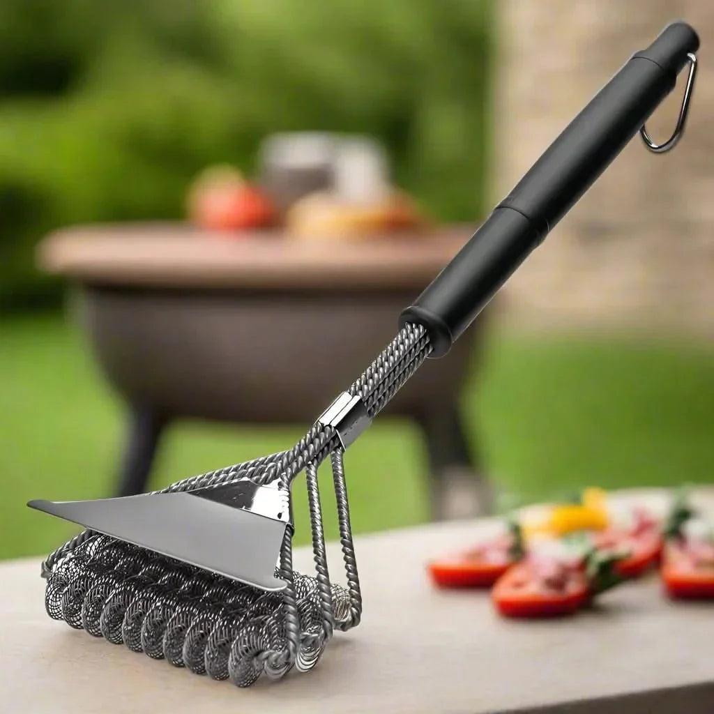 Brosse de barbecue sans soies en acier inoxydable