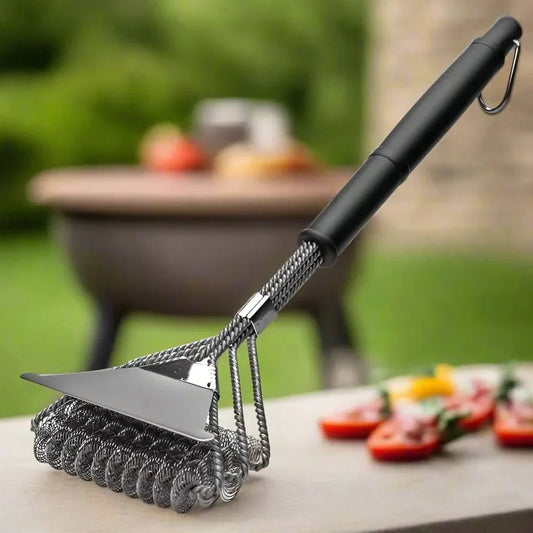 Brosse de barbecue sans soies en acier inoxydable