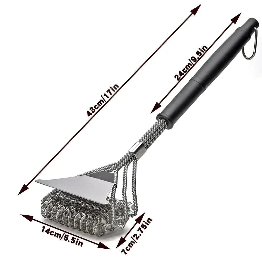 Brosse de barbecue sans soies en acier inoxydable