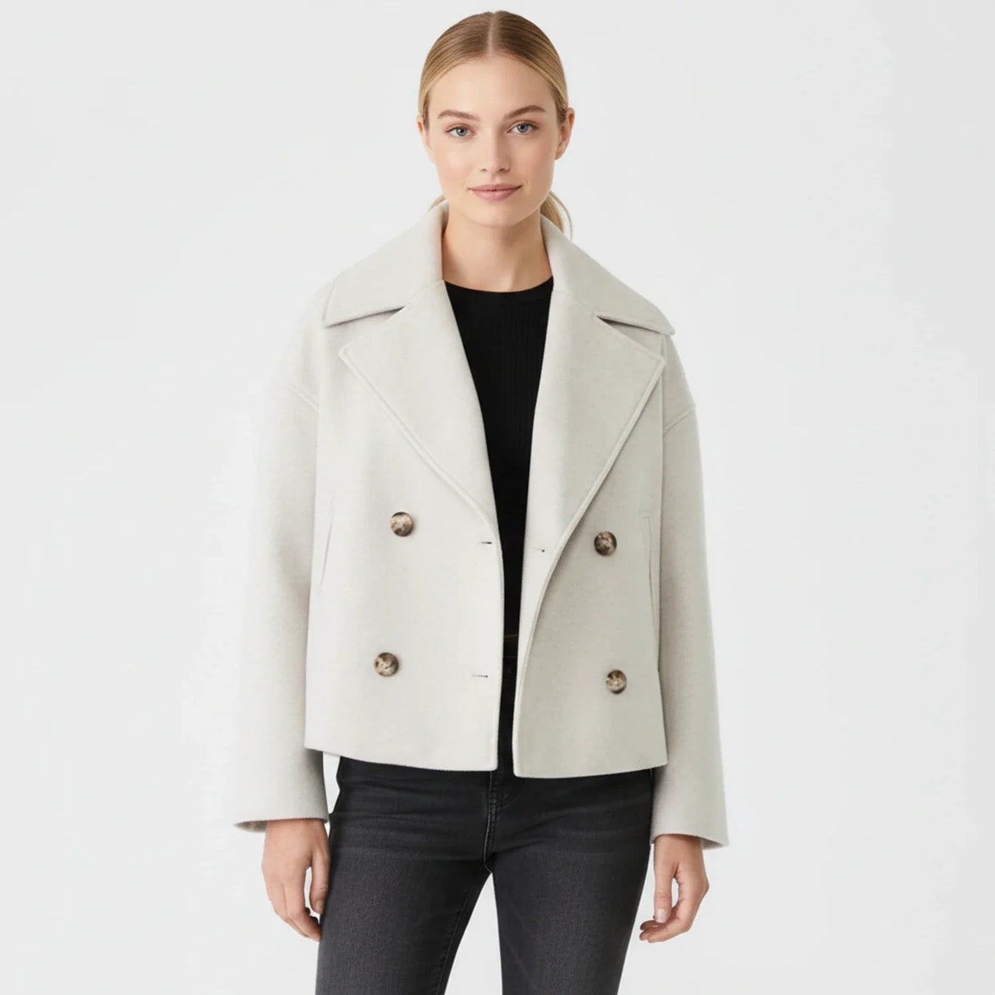Caban court style trench pour femme