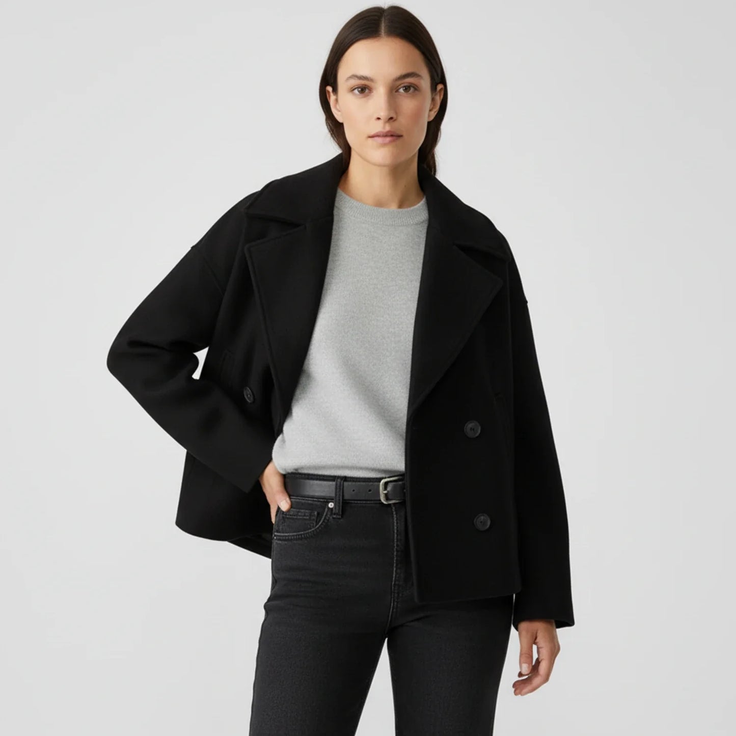 Caban court style trench pour femme