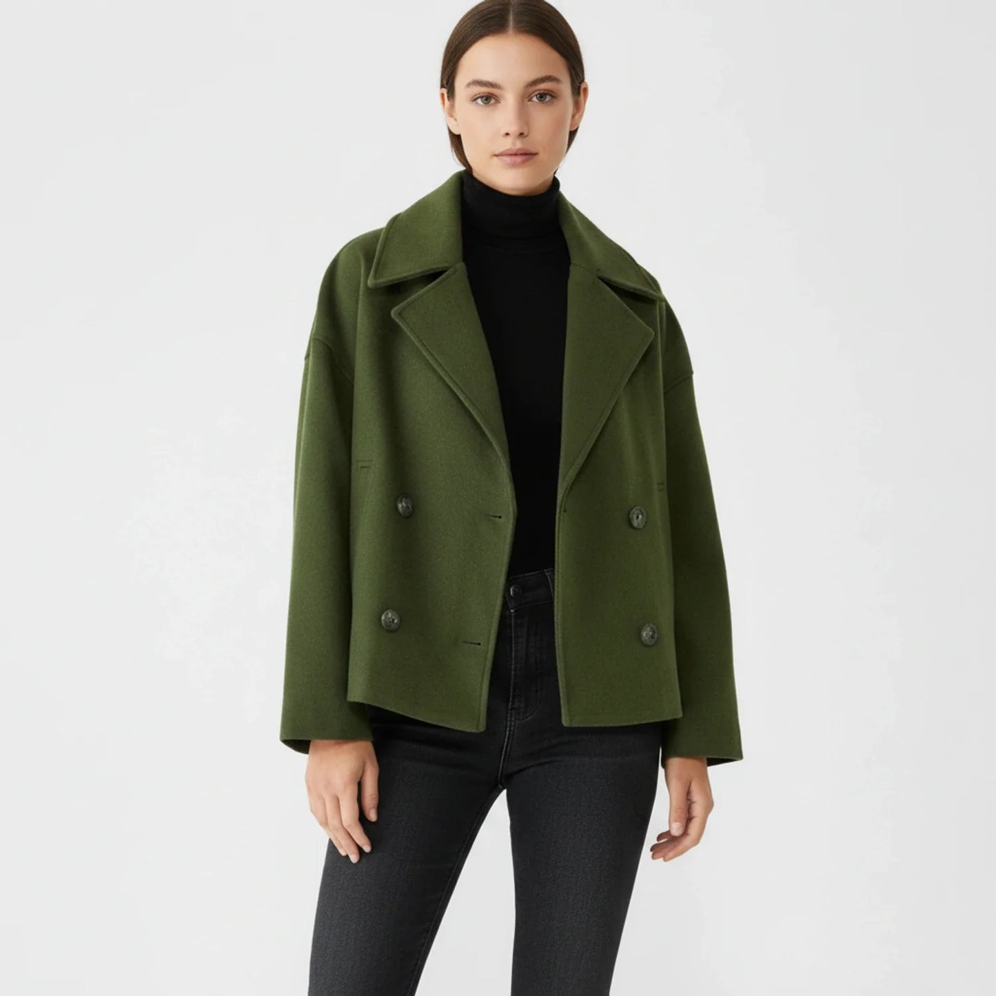 Caban court style trench pour femme