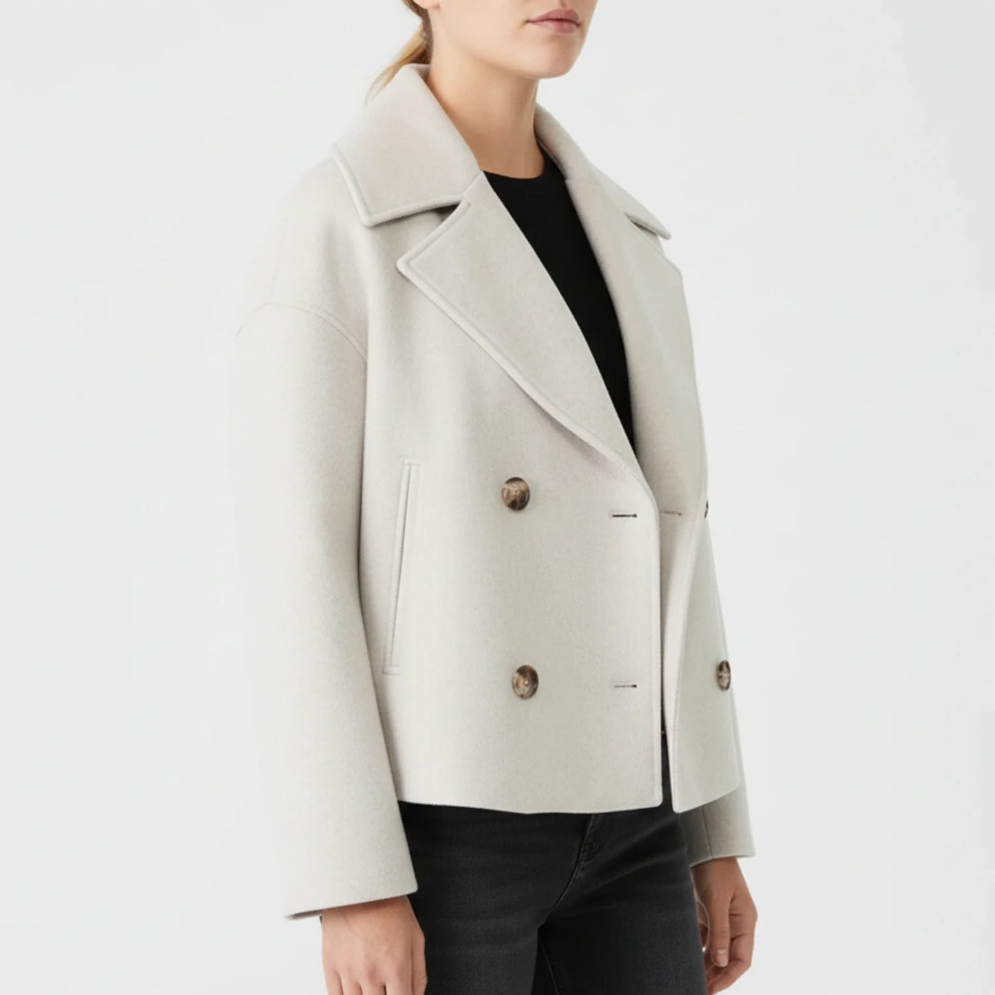 Caban court style trench pour femme