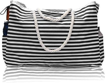Cabas de plage imperméable, très grand format, avec pochette de voyage offerte