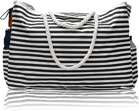 Cabas de plage imperméable, très grand format, avec pochette de voyage offerte