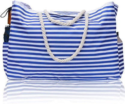Cabas de plage imperméable, très grand format, avec pochette de voyage offerte