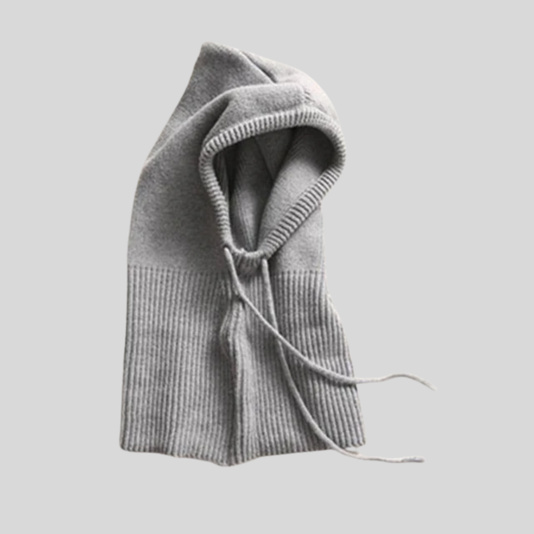 Cache-cou hivernal à capuche en maille